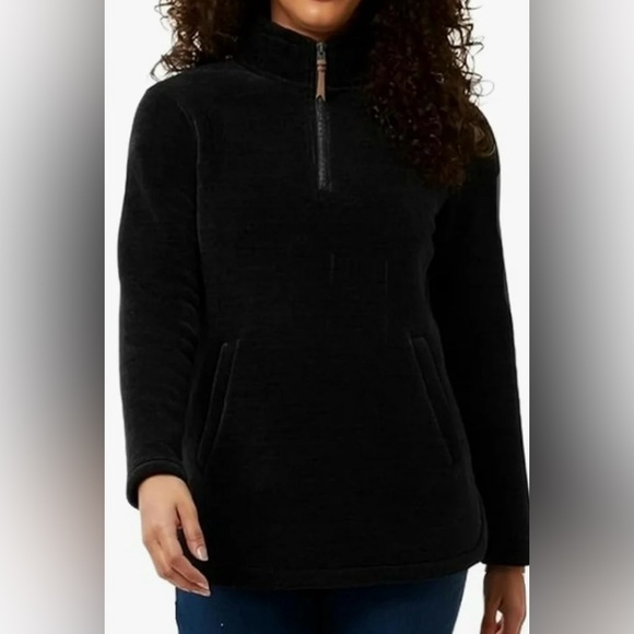 32 Degrees Tops - 32 Degrees Heat Plush Sherpa Quarter Zip Pullover XXL Black Soft Fleece NWT